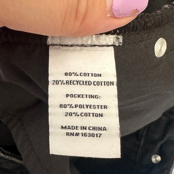 Princess Polly Black Wide Leg Long Jeans Recycled Cotton Size 8 Grunge Y2K - Picture 6 of 7